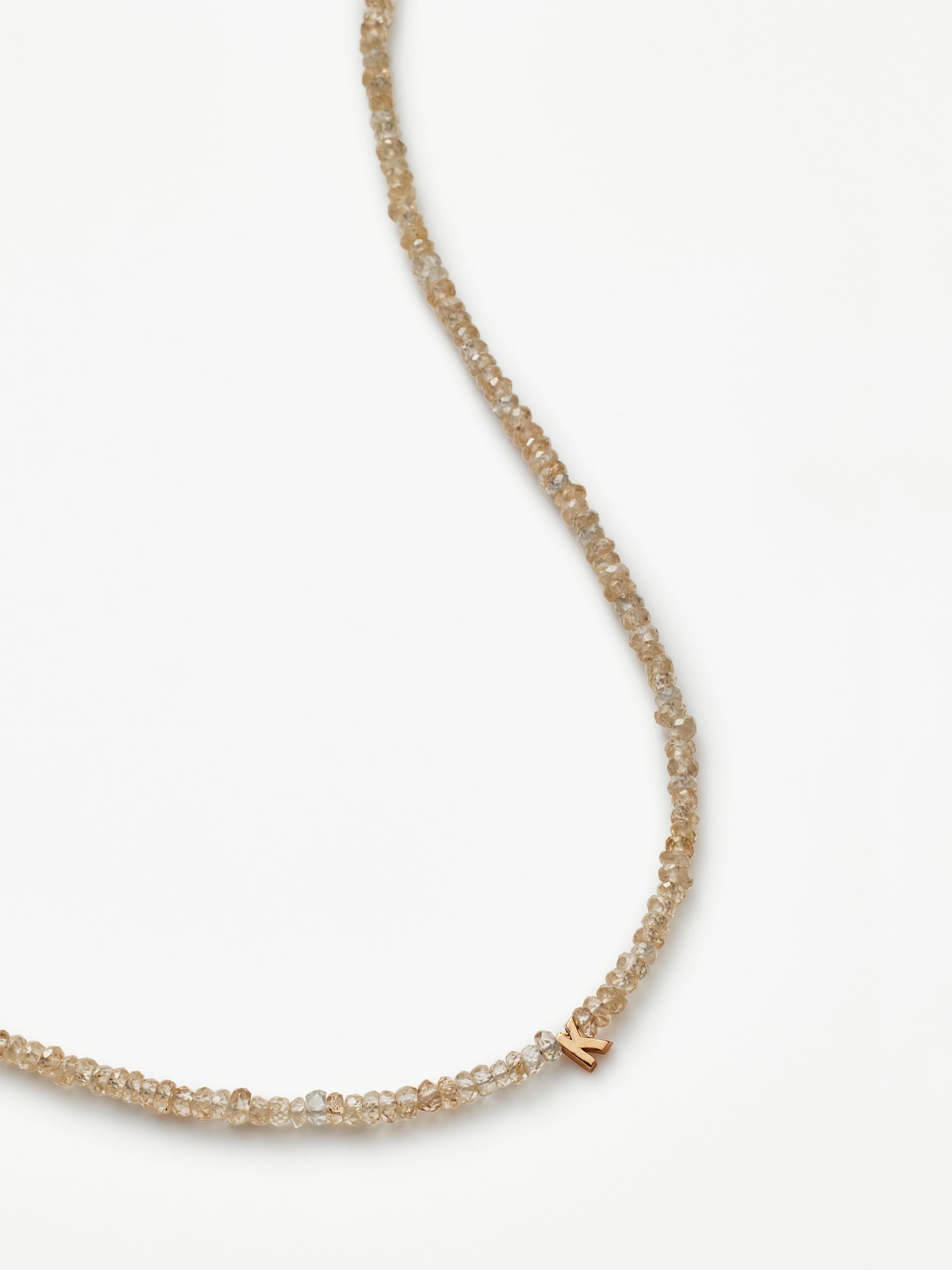 Natural Zircon 18-Karat Rose Gold Letter Necklace