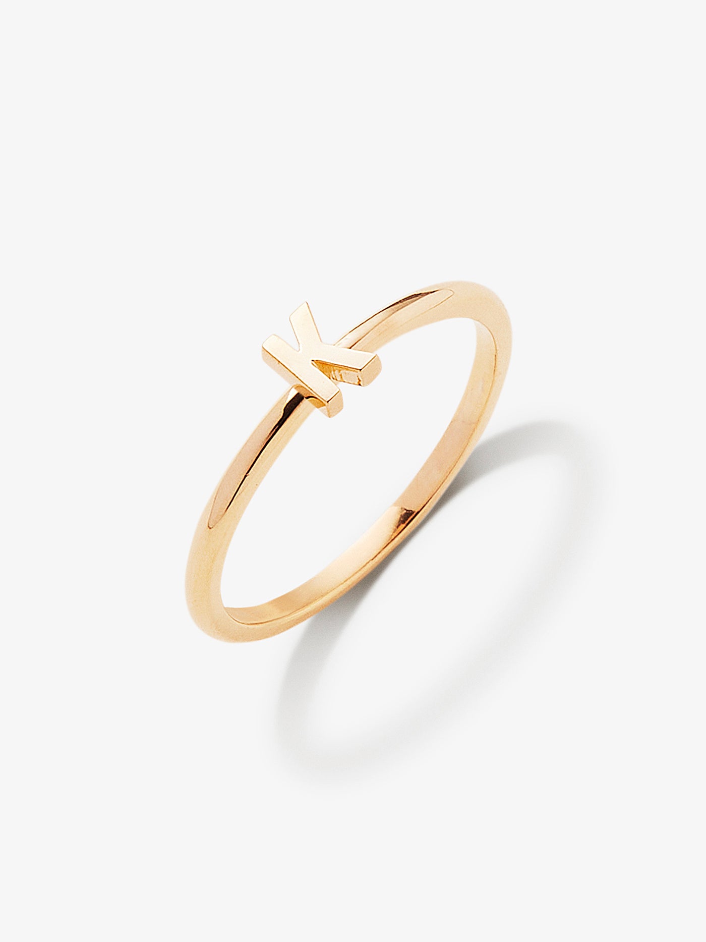 One Letter K Pinky Ring