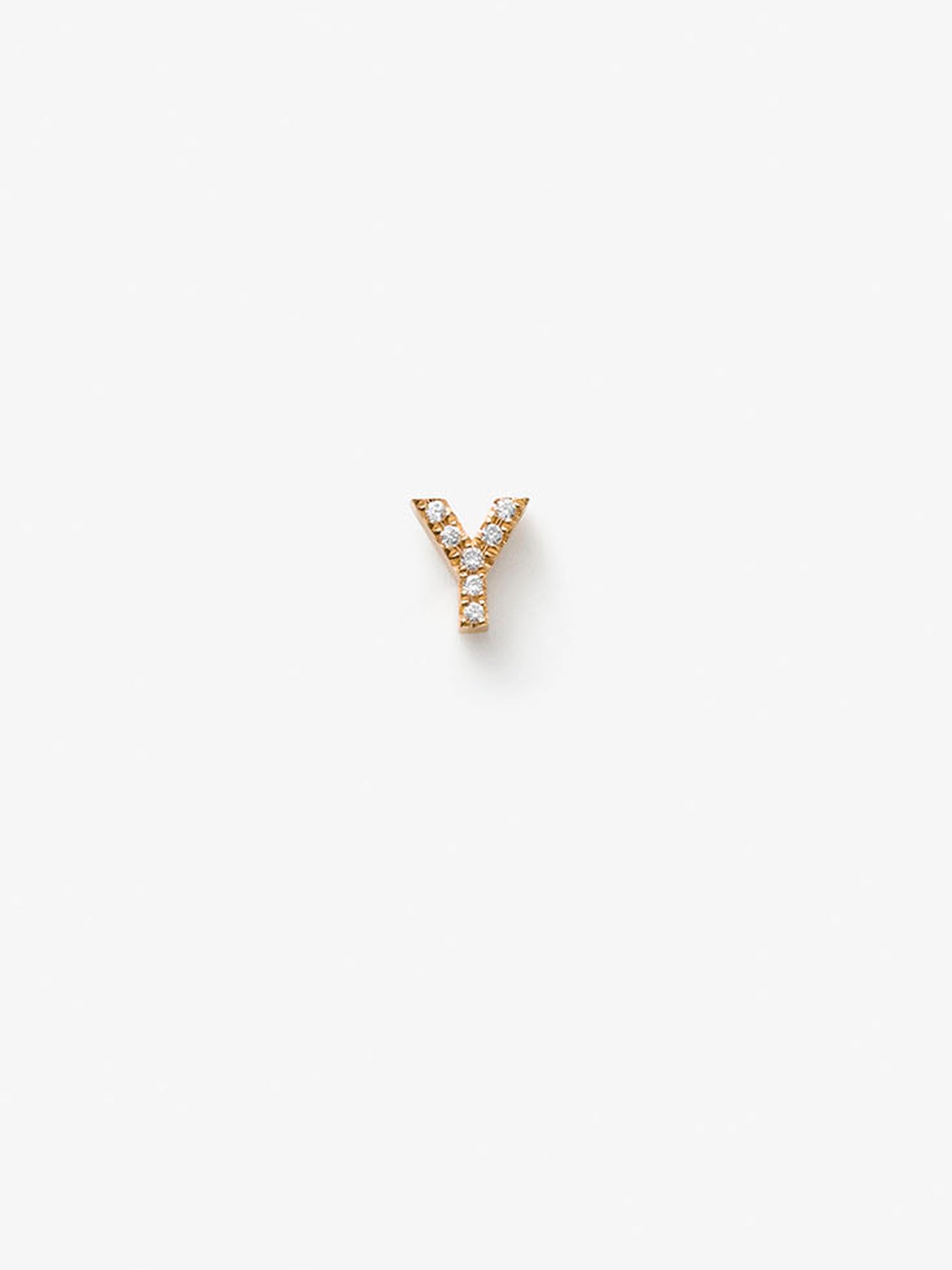 One Letter Y in Diamonds and 18k Gold