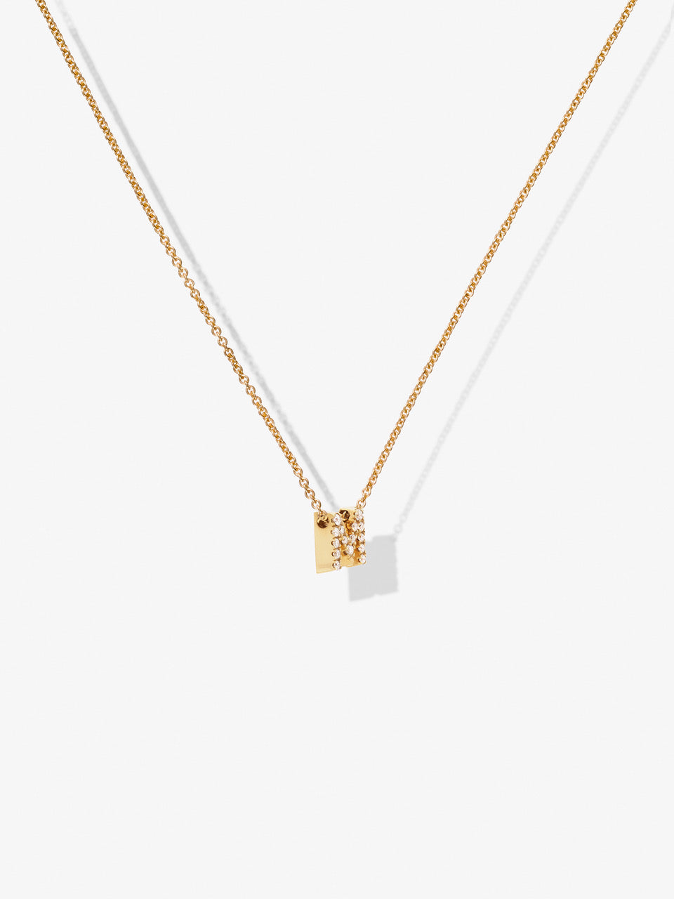 One Diamond Letter Heart 18-Karat Gold Necklace