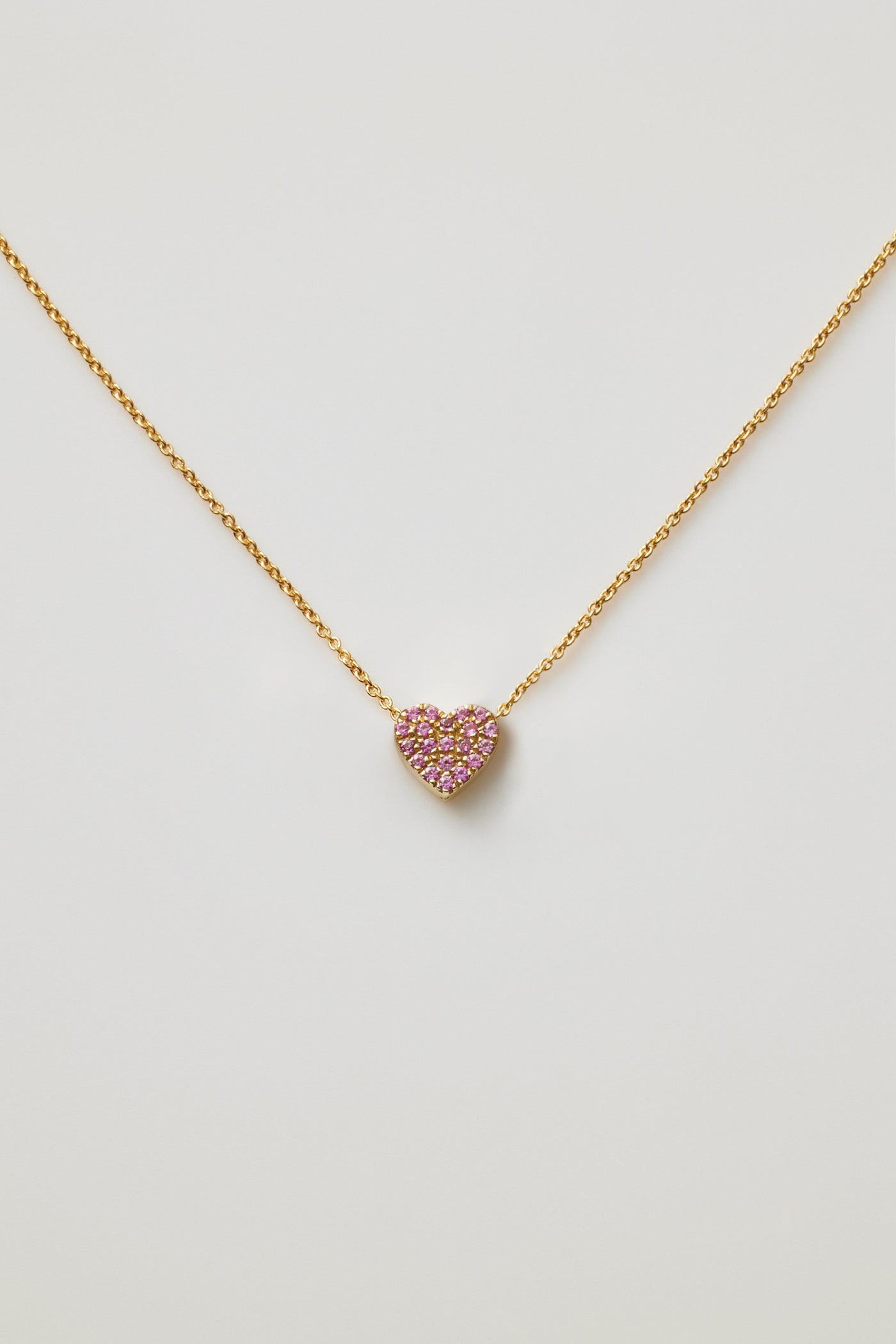Pink Sapphire Heart Necklace