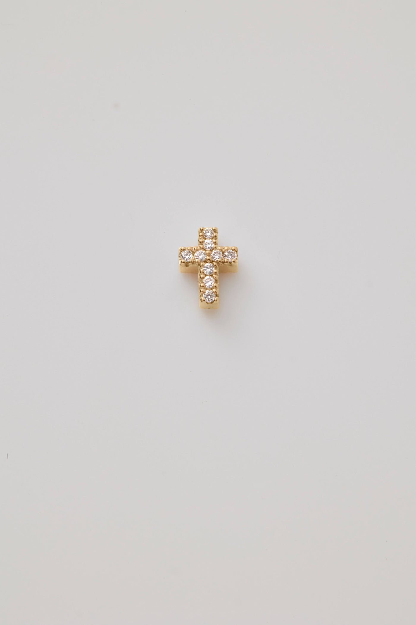 Diamond & Yellow Gold Cross Charm