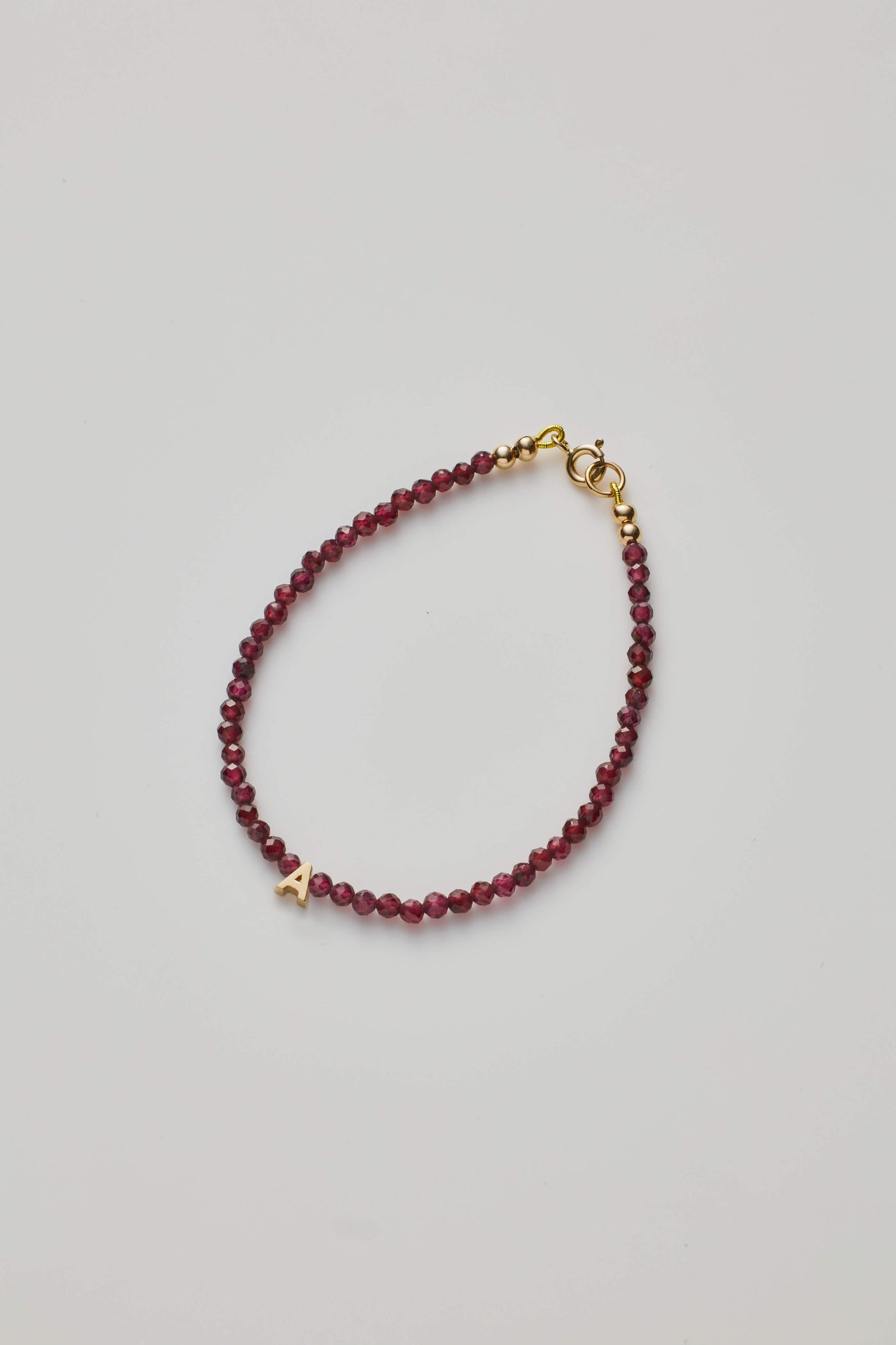 One Letter Garnet Bracelet