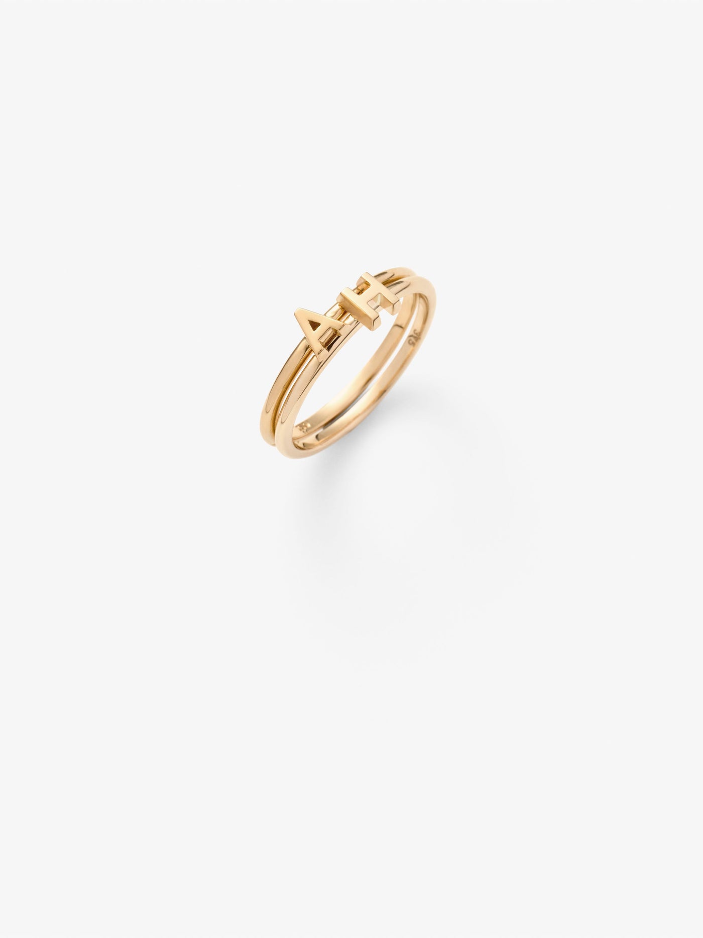 Two Letters 18-Karat Gold Pinky Rings