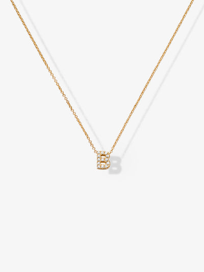 One Diamond Letter 18-Karat Gold Necklace