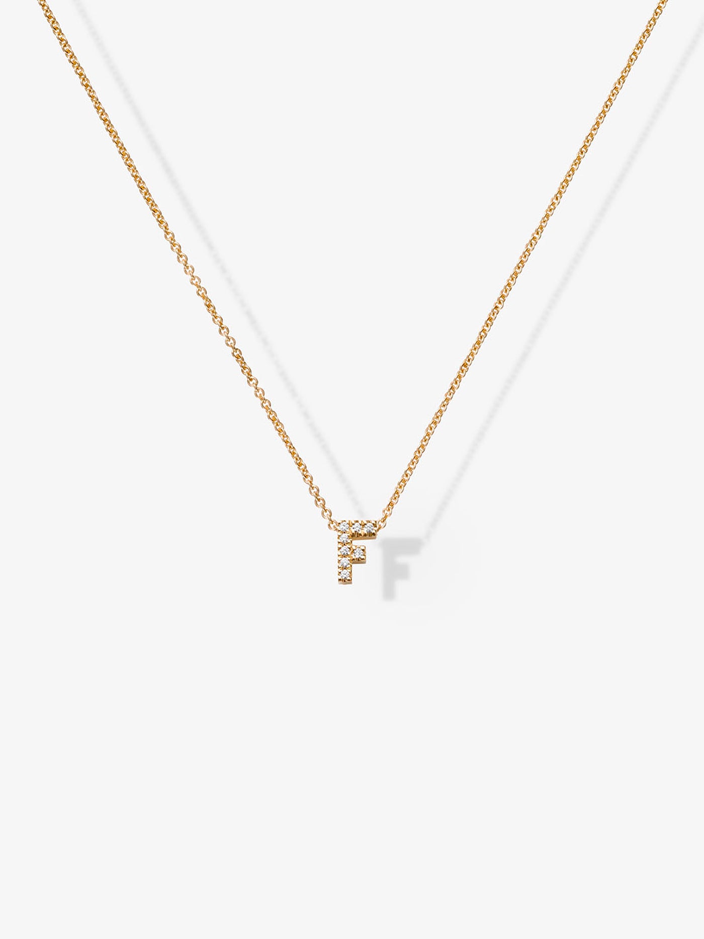 One Diamond Letter 18-Karat Gold Necklace