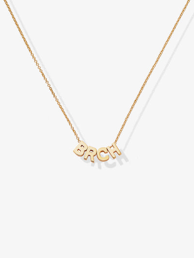 Four Letters 18-Karat Gold Necklace