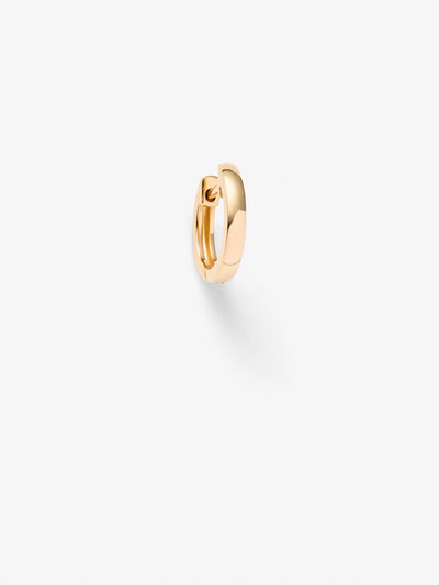 Single huggie earring in 18k solid yellow gold, are hinged for easy on and off