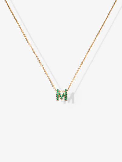 Verse-Fine-Jewellery-Green-Emerald-Love-Letters-M-Necklace-