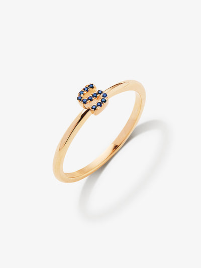 Verse Fine Jewellery Letter S Blue Sapphire Ring