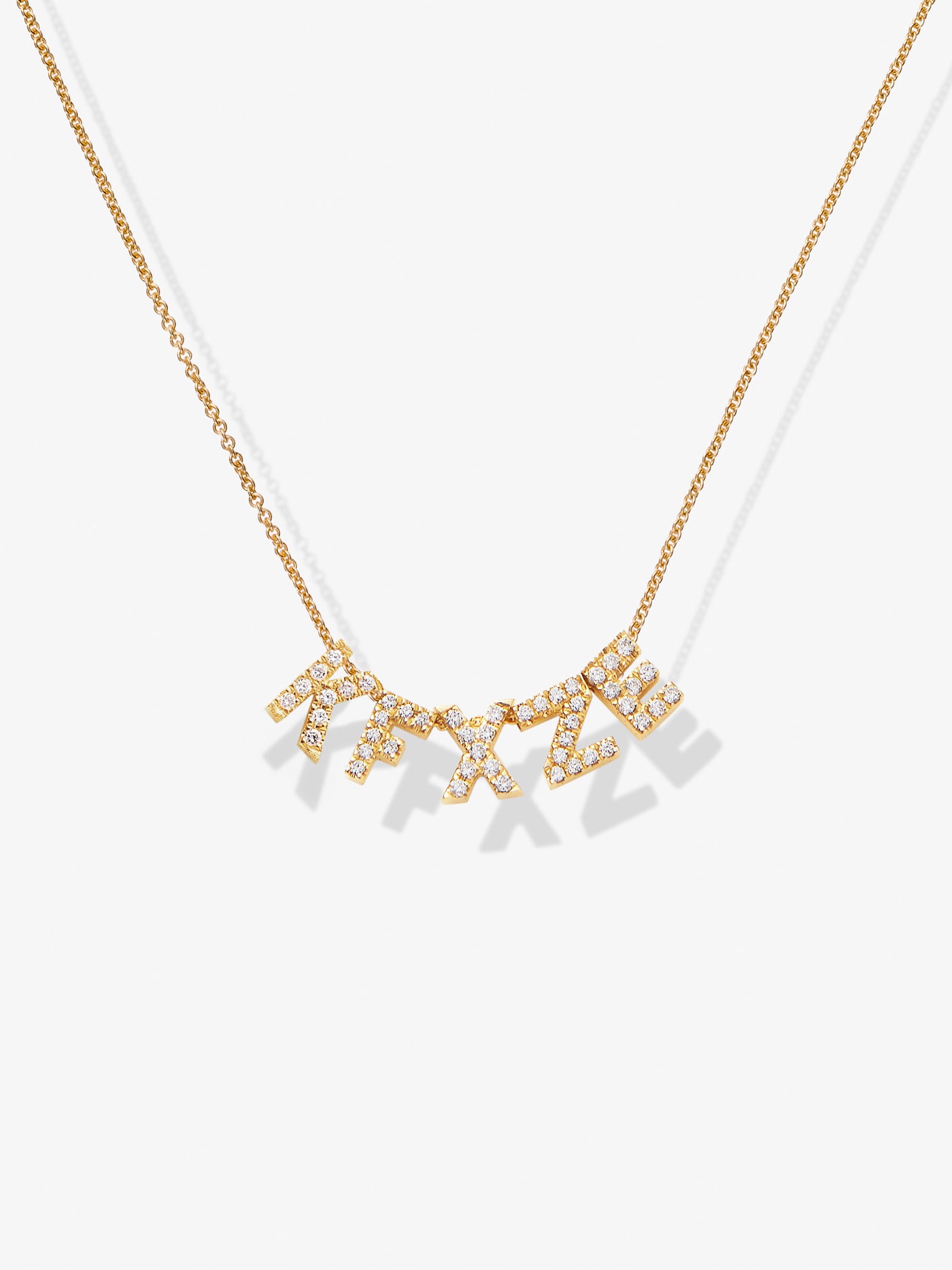 Five Diamond Letters 18-Karat Gold Necklace