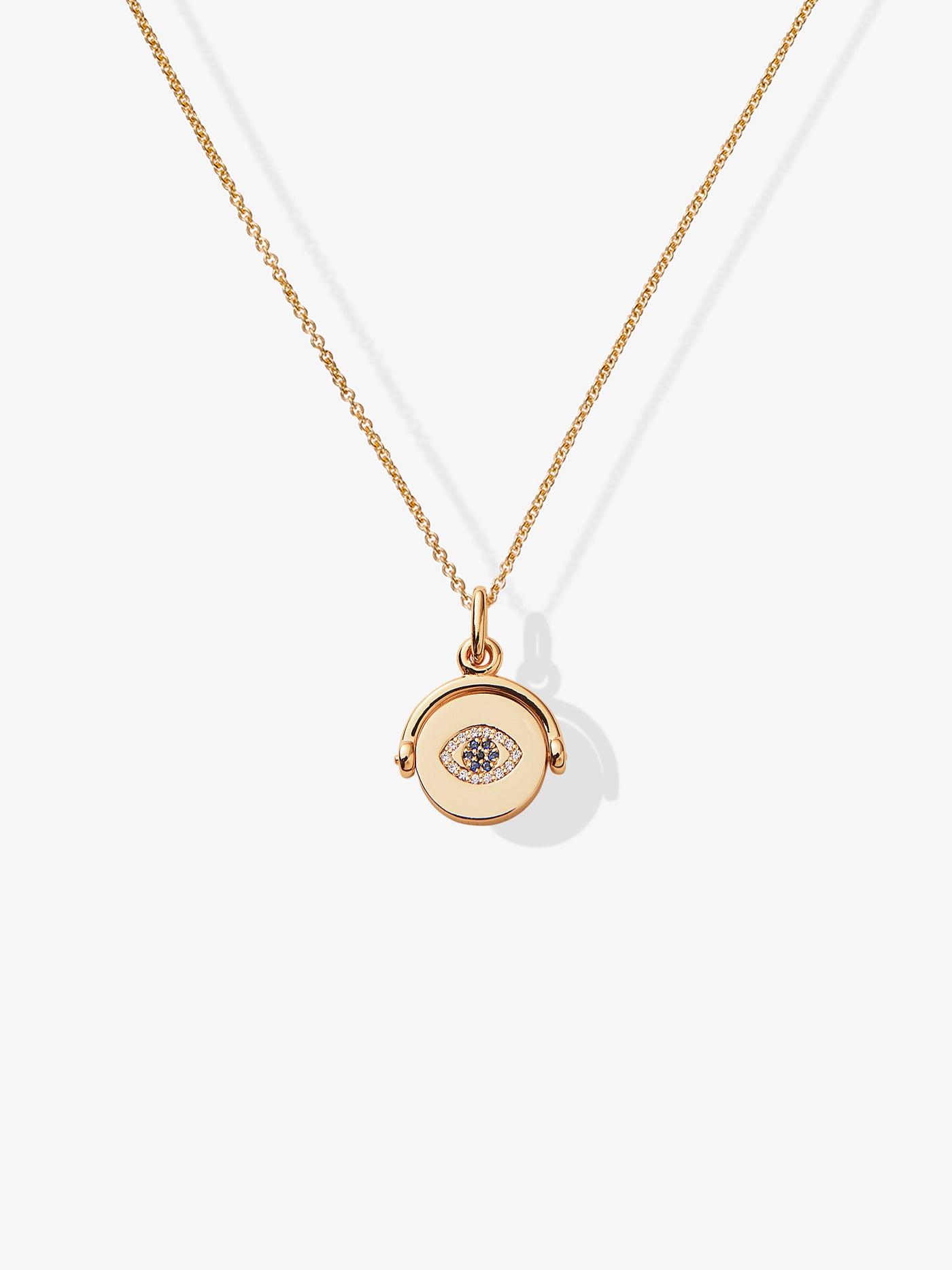 Evil Eye Protection 18-Karat Gold Spinner Necklace